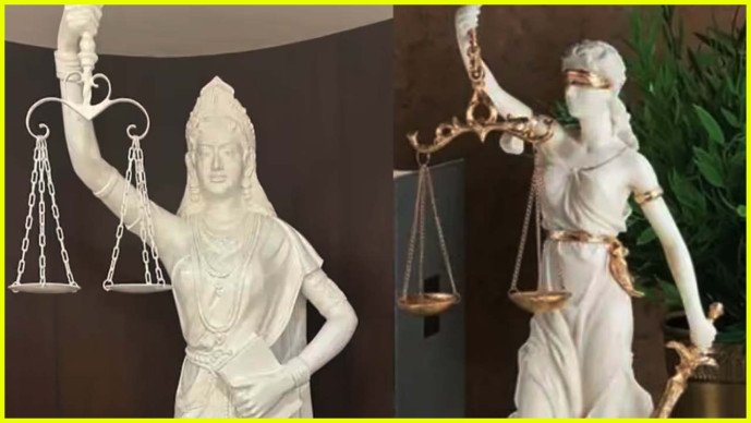 Law is no longer ‘blind’ : ન્યાયની દેવીની આંખ પરથી પટ્ટી હટાવાઈ, તલવારના સ્થાને બંધારણ