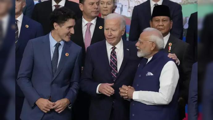 Biden-Modi હસતા હસતા વાત કરતા હતા ટ્રુડો જોતા રહ્યા