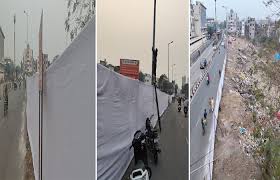 SMCએ Surat ની ‘બદસૂરત’ સફેદ કાપડથી છુપાવી,CM ના રૂટ પરની ગંદકી પડદાથી કોર્ડન કરાઈ