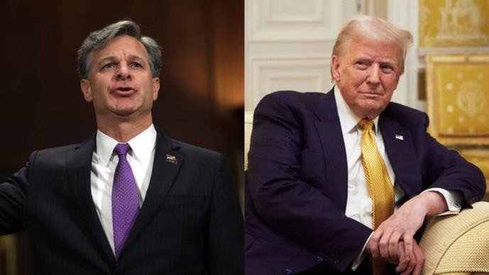 US FBI Director ક્રિસ્ટોફર રેની પદ છોડવાની જાહેરાત,ટ્રમ્પે આપ્યું રિએક્શન