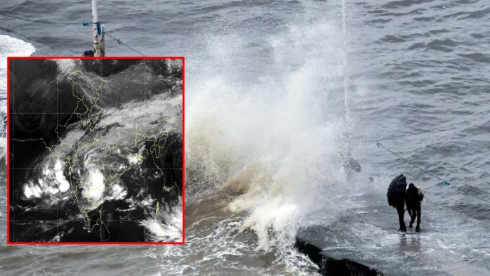 અરબી સમુદ્રનું ડીપ્રેશન Veraval થી 430 કિમી દૂર : ગાઢ વાદળો છવાયા