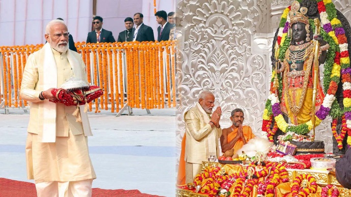 Ayodhya Rammaya : સુવર્ણ શિખર પર મોદીના હસ્તે ધ્વજારોહણ