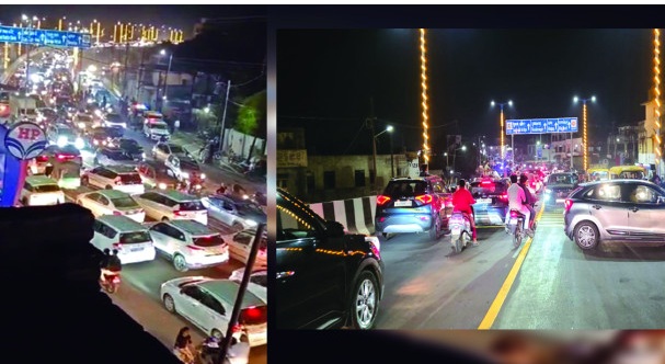 Jamnagar નો આખો ઓવરબ્રિજ અડધી રાત સુધી ટ્રાફિકથી ભરચક્ક