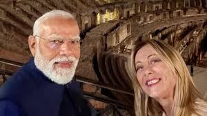 PM નરેન્દ્ર મોદી આજે રોમ પહોંચ્યા હતા.જ્યાં ઇટાલીના PM Giorgia Meloni એ ભવ્ય-ઉષ્માભેર સ્વાગત કર્યું