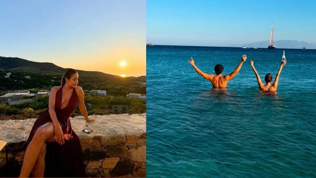 ૫૨ વર્ષીય Malaika Arora એ ગ્રીસમાં એક અજાણ્યા પુરુષ સાથે દરિયામાં જોવા મળી