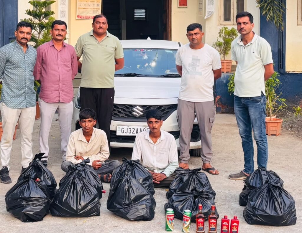 Sutrapada પોલીસે ગાગેથા ફાટક પાસે વિદેશી દારૂ બિયરના જથ્થ સાથે બે ને ઝડપ્યા