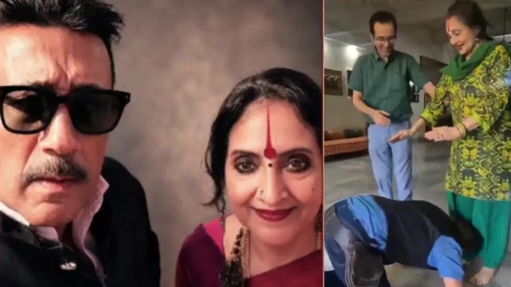 Jackie Shroffએ 93 વર્ષીય વૈજયંતીમાલાને કર્યા દંડવત પ્રણામ