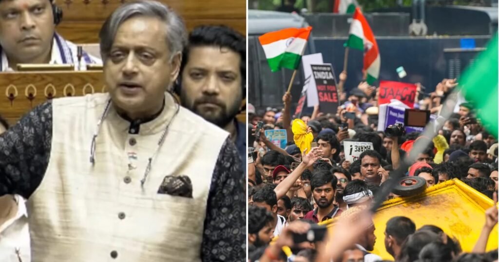 Congress leader Shashi Tharoor સ્વીકારે છે કે પેપર લીક સામે કોંગ્રેસનો વિરોધ સીજેપી જેટલો અસરકારક નહોતો