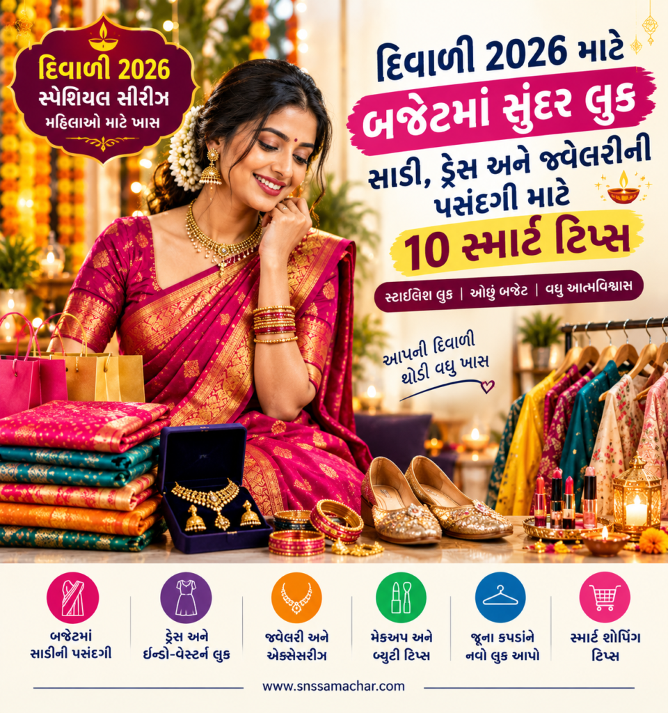 Diwali Fashion Tips 2026: બજેટમાં સુંદર લુક, સાડી, ડ્રેસ અને જ્વેલરીની પસંદગી માટે 10 સ્માર્ટ ટિપ્સ Diwali Fashion Tips 2026 for Women on a Budget