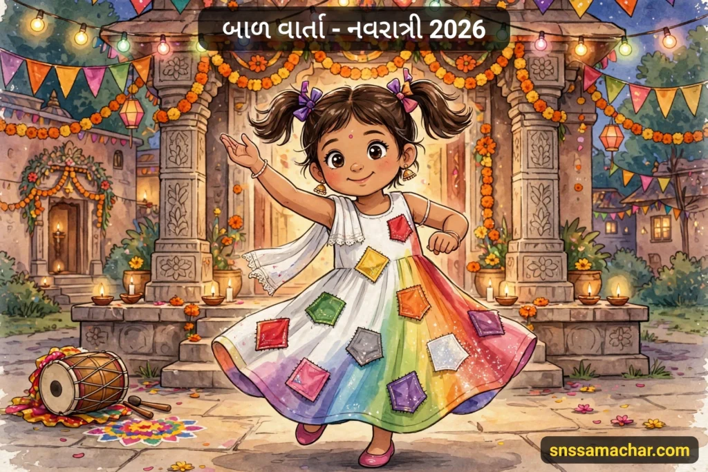 એક મીઠી બાળવાર્તા – “ચકી અને નવ રંગના દુપટ્ટા” Navratri Bal Varta 2026 chaki nav rang story gujarati