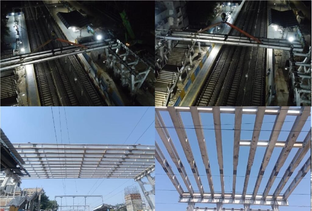 Rajkot ડિવિઝનની મહત્વપૂર્ણ સિદ્ધિઃદ્વારકા સ્ટેશન પર ૧૨ મીટર પહોળા ફૂટ ઓવર બ્રિજના ૧૧ ગર્ડર ૪.૫ કલાકમાં લોન્ચ